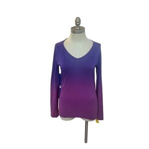 Iceberg Merino Bodyfit 200 Wool Ombre Dip Dye Long Sleeve Top Shirt Medium M